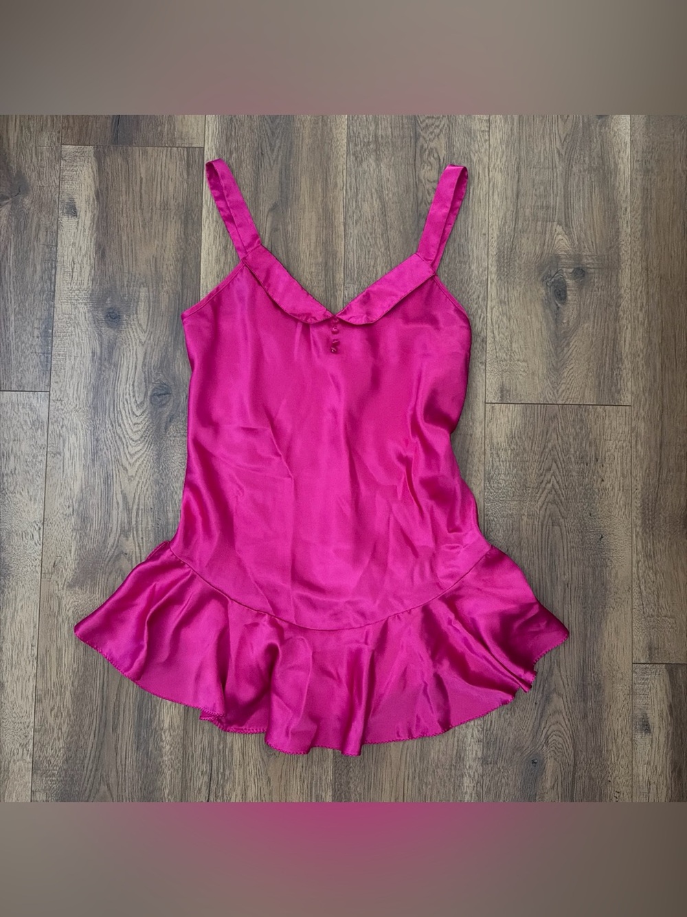 Vintage California Dynasty bright pink slip dress nightgown